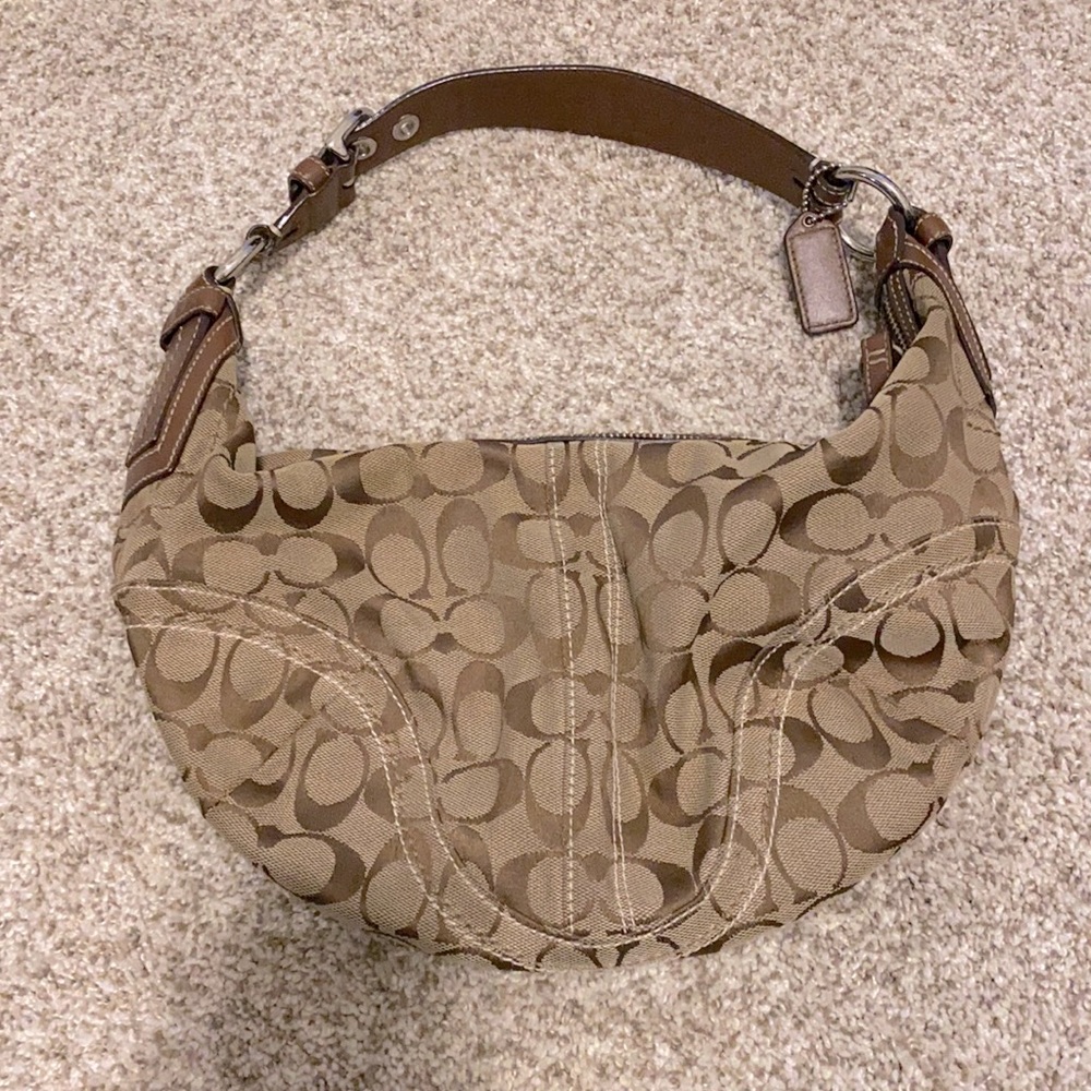 Coach brown shoulder purse - Picture 1 of 5